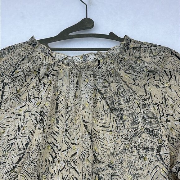 Sheer Marble patterned long sleeve blouse Sz Small - Picture 5 of 7